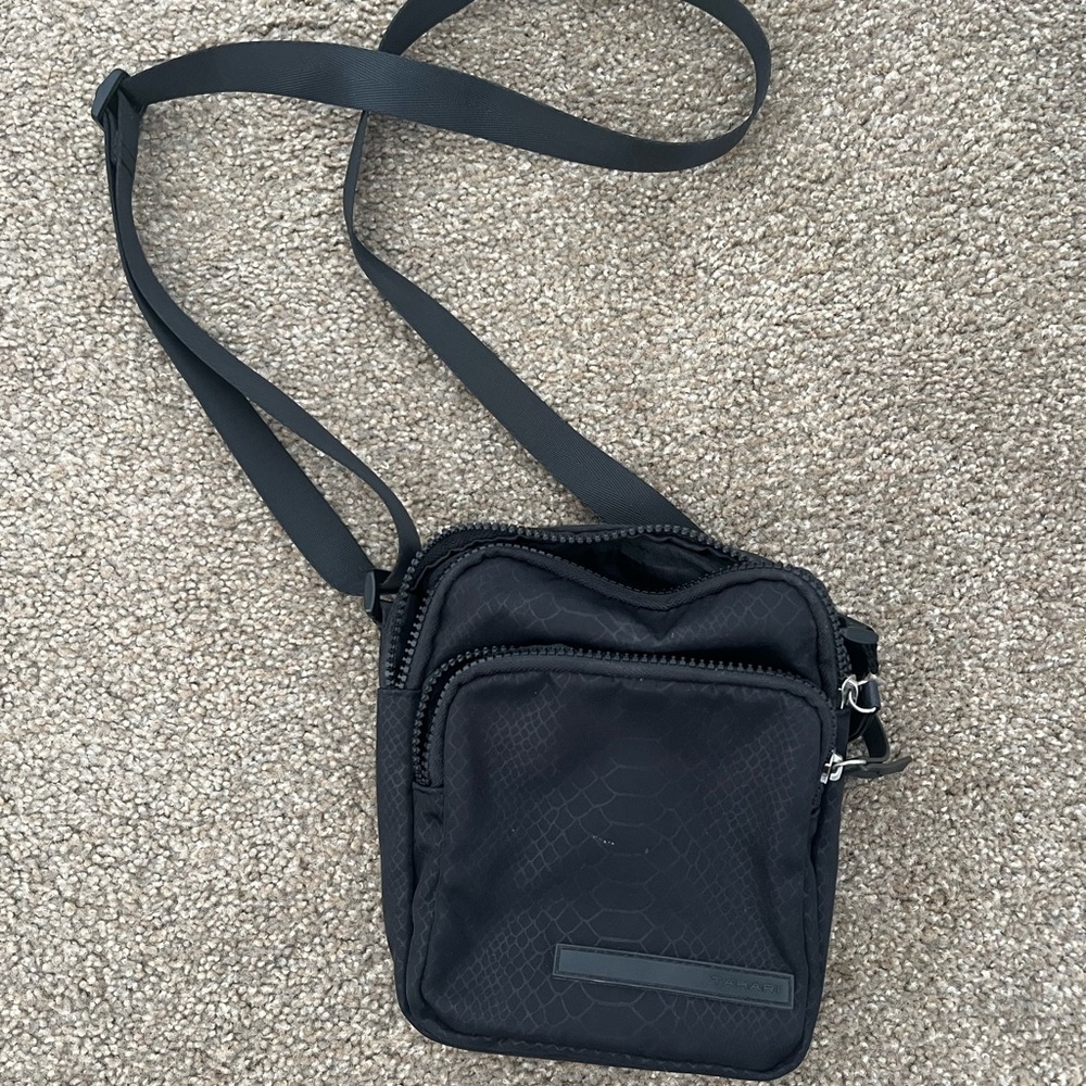Tahari Black Textured Shoulder Bag